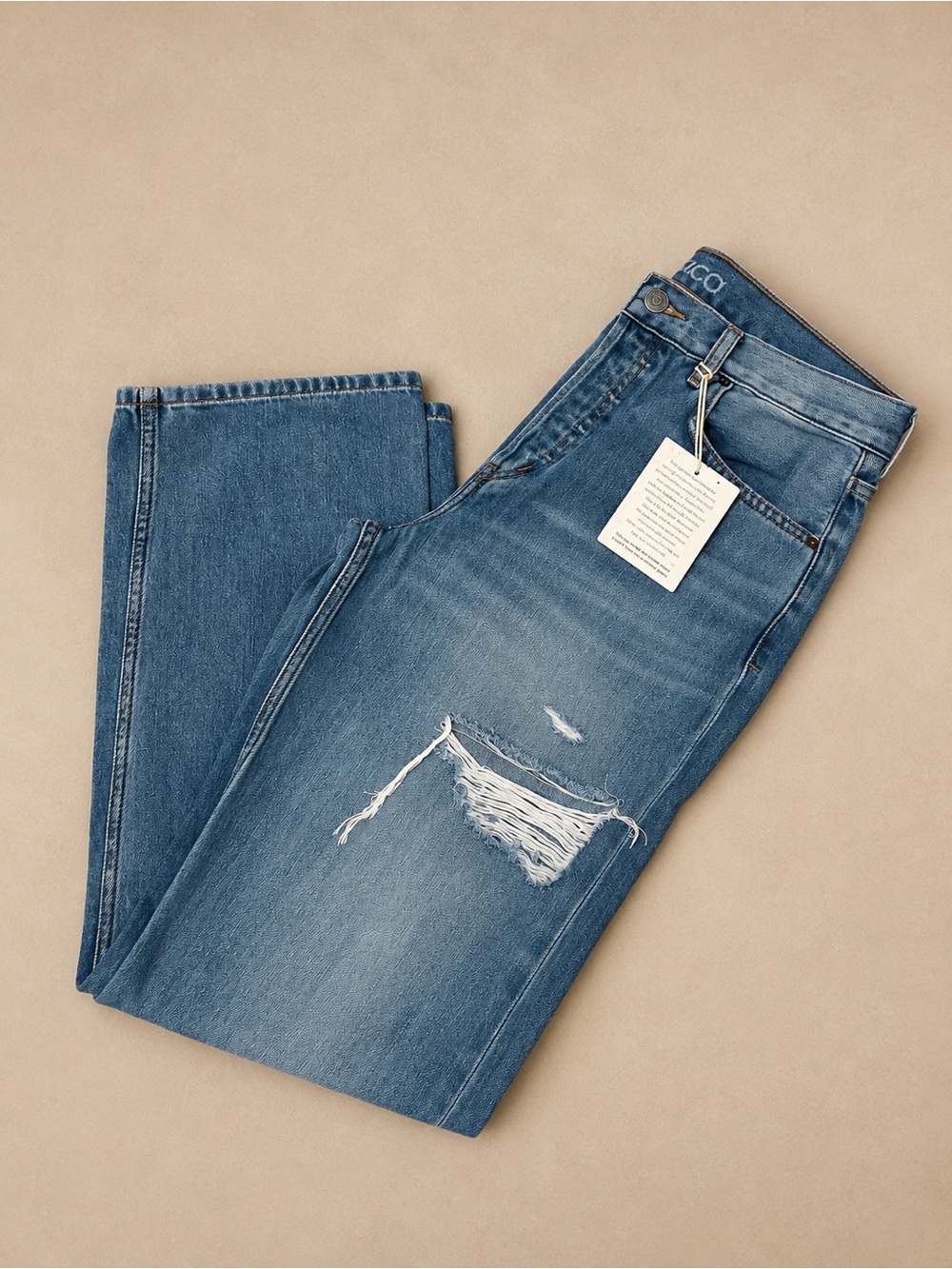 Light Wash ETICA Distressed Boyfriend Jeans